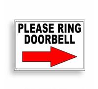XingFox Please Ring Doorbell Arrow Right Metal Sign Notice Danger Warning Caution for Outdoor & Indoor 12x16 Inch