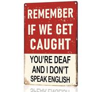 XingFox Remember If We Get Caught Funny Bar Sign or Man Cave Decor | Durable Vintage Metal Beer Signs Wall Decorations for Home Bar/Basement/Garage/Mancave 8"x12"