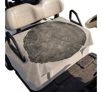 XingFox Rustic Farmhouse Golf Cart Seat Covers, Universal Bench Seat Blanket Towel for Golf Cart, Vintage Country Wood Grain Geometric Washable 2-Seat Dustproof Protector for Club Car 51x31 Inches