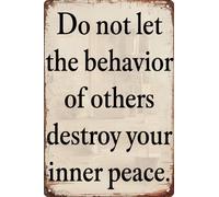 XingFox Sarcastic Vintage Metal Tin Sign Don't Let Others' Actions Destroy Your Inner Peace Funny Posters For Wall Decor Patio Garage Coffee Shop Home Bar Club Garden Outdoor 8x12 Inch