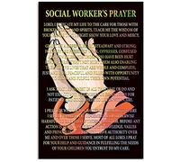 XingFox Social Worker's Prayer Metal Tin Signs Social Workers Printing Posters Home Farmhouse Office Wall Art Decor Plaque 8x12 Inch