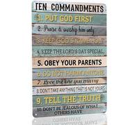 XingFox The Ten Commandments Metal Tin Sign Commandments Wall Art Decor Ten Commandments Poster 8x12 Inch