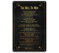 XingFox The Will to Win Poem Metal Tin Sign Wall Decor Berton Braley Quote Wall Art Poetry Poster Pictures Vertical Paintings for Living Room Artwork Bathroom Decoration 8x12 Inch