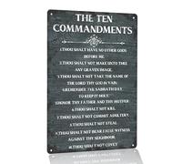 XingFox Thou shalt have no other gods before me Metal Hanging Sign Inspirational Sign Gifts Rustic Farm Decor Home Office Living Room Wall Decor 8x12 Inch