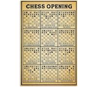 XingFox Vintage Chess Knowledge Chess Opening Poster Metal Aluminium Tin Sign Wall Decor 8x12 Inch