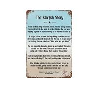XingFox Vintage Funny - The Starfish Story,Printable Decor - Retro Metal Tin Sign Kitchen Home Decor Pub Funny Novelty Coffee Shop Restroom Club Garden Farm Wall Decor Poster 8x12 Inch