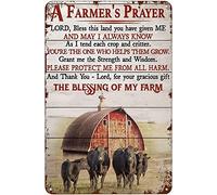 XingFox Vintage Metal Signs A Farmer's Prayer Retro Poster Vintage Aluminum Sign for Home Coffee Country Garden Farmhouse Wall Art Decor Plaque 8x12 Inch