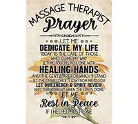 XingFox Vintage Metal Tin Sign Massage Therapist Prayer Respect in Peace Retro Poster Funny Room Decor Aluminum Sign 8x12 Inch
