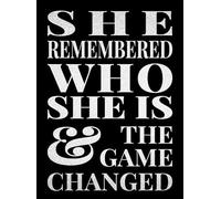XingFox Vintage Tin Sign Metal Poster Plaque She Remembered Who She is and The Game Changed Metal Sign Iron Painting Retro Wall Decor Poster for Home Hotel Cafes Sign Gift 8x12 Inch