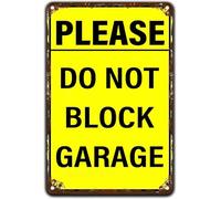 XingFox Vintage Warning Sign Please DoBlock Garage Retro Wall Decor Rustic Tin Signs Metal Poster for Yard Home Garden Bar Kitchen Garage Man Cave Decor 8x12 Inch