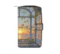 XingFox When The Sun Goes Down Wallet Fashion Credit Card Holder Large Capacity Money Clip Slim Leather Wallet for Men Women