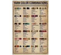 XingFox Yarn Color Combinations Posters Tailoring Science Chart Guide Metal Signs Room Club Home Decor Retro Plaque Wall Decor 8x12 Inch