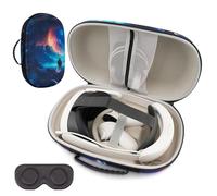 XINGFUDAO Hard Case Compatible with Pico 4 Ultra MR Headset & Gaming Controller,Star Colour Patterned Storage,Shockproof Portable Bag with Mesh Pocket for Accessories