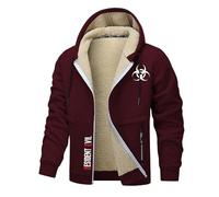 XINGHA Men Hoodies with Zip Resid.ent evil, Mens Sweatshirts with Hood, Comfort Gym Clothes, zip up(Dark Red,S)