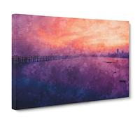 Xinghai Bridge In China Canvas Print | Gallery Wrapped 30mm Frame Wall Art | 30x20 inches | Ready to Hang | Abstract Cityscape Picture | Living Room Bedroom Lounge Office