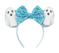 XINGKANG Blue Fantasy Sequin Bow Headband, Enhanced With Ghost Elements,Eye-Catching &Unique, Uniquely Designed To Create An ExclusiveFashion Attitude,MQYL-L