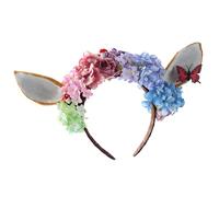 XINGLIDA Adjustable Punk Flower Hairband With Realistic Deer Ears Headbands Hair Accessory For Cosplays Festival Event Fairycore Deer Antler Headbands Wedding Cosplays