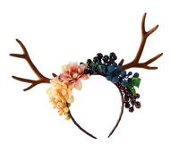 XINGLIDA Adjustable Punk Flower Hairband With Realistic Deer Ears Headbands Hair Accessory For Cosplays Festival Event Fairycore Deer Antler Headbands Wedding Cosplays
