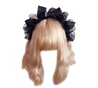 XINGLIDA Anime Ribbon Bowknot Lace Headband For Adult Women Masquerade Party Vintage Headband Cosplay Costume Gothic Headdress Vintage Maid Hair Accessory Unique Hair Accessory