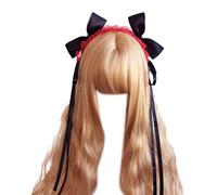 XINGLIDA Anime Ribbon Bowknot Lace Headband For Adult Women Masquerade Party Vintage Headband Cosplay Costume Gothic Headdress Vintage Maid Hair Accessory Unique Hair Accessory