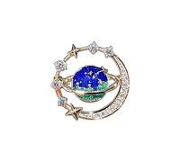 XINGLIDA Anti-Glare Cosmic Planet Brooch Pins Anti-Exposure Neckline Pins Sweater Shawl Clips for Wedding Decorations