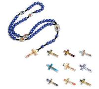XINGLIDA Beaded Chain Rosary Necklace With Pendant Simple Catholic Rosary Necklace For Catholic Religious Handmade Beads Collar Chain