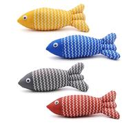 XINGLIDA Cats Colorful Fish Plush Cats Toy Kitten Toy with Catmint for Cats Teething Chewing Colorful Fish for Cats to Exercise