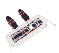 XINGLIDA Ears And Rabbits Ears Hairband With Lace Checkered Fabric Party Girl Anime Props Wide Headpiece Photo Props Headwrap Cosplay Party Accessory