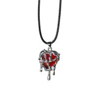 XINGLIDA Gothic Punk Crystal Heart Necklace Vintage Hollow Love Pendant Necklaces For Women Clavicle Chain Luxury Party Jewelry Crystal Heart Necklaces For Women