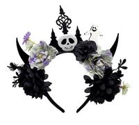 XINGLIDA Halloween Party Hairband Roleplay Accessory Headpiece With Dark Series Flower For Costume Event Masquerades Party Wear
