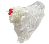 XINGLIDA Novelty Fascinator Hat Clip Lace Handmade Birthday Cake Accessories For Women Clip Headpiece Birthday Art