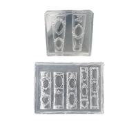 XINGLIDA Pack of 2pcs Silicone Nails Art Molds with Embossed Frame Design for Handmade Nails Decorations