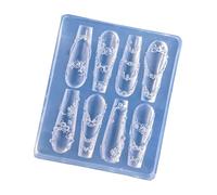 XINGLIDA Reusable Silicone Nails Art Mold Frame Design Crafting Molds with Detachable Patterns for Creative Manicure Accessories