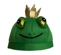 XINGLIDA Royal Frogs Hat With Crown Design Soft Fabric Costume Accessory Kids Adults Birthday Halloween Celebration Animal Party Headwear