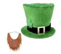 XINGLIDA Shamrock Leprechaun Homburg Vacation Green Panama Hat Porkpie Beard Surprise Gift Holiday Costume Accessory Leprechaun Girl Kids Women