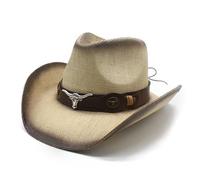 XINGLIDA Spring Cowboy Hat For Adult Wide Brims Panama Hat With Belt Handwoven Straw Cowboy Hat Carnivals Party Costume Headpieces