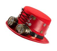 XINGLIDA Victorian Wool Top Hat With Detachable Goggles And Gear Decors For Renaissances Theme Event And Cosplay Party Dressingup Steampunk Hat With Goggles For Men Women