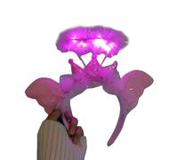 XINGLIDA White Feathered Angel Headbands With LED Lights Christmas Holiday Costume Accessories For Adults And Teenagers Party Costume Accessory