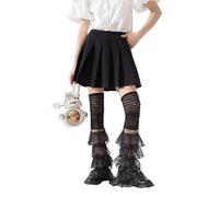 XINGLIDA Women Lace Leg Warmers Japanese Long Stockings Sweet Long Boot Socks Over The Knee High Socks Streetwear