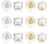 Xinglongs Earring Backs Silicone Earring Backs, 18k Gold Color Stud Plug Stopper(Yellow Gold)