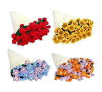 Xinglongs Flower Bouquet Blanket Rose Bouquet Blankets Breathable Flower Hand Knitted Blanket For Sofa Throw Nursery Mattress(80CM Red)