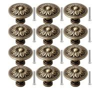 Xinglongs Vintage Cabinet Knobs 24pcs Vintage Cabinet Handles with Screws, Drawer Handles, Decorative knobs, Detailed Engraving, Cabinet knobs and Handles