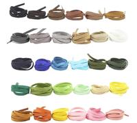 Xinglongs Waxed Leather Necklace Cord 10Pcs 10mm Flat Faxu Leather Lace Beading Thread Faux Suede Cord String Velvet Beading DIY Jewelry Finding Making Supplies Accessories(Light rose red)
