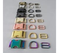 XINGMA 1Set 15mm 20mm 25mm Pet Dog Collar Paracord Metal D Ring Slider Belt Loop Side Release Buckle Accessory Outdoor Hardware