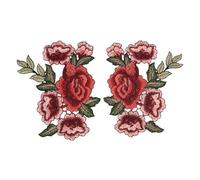 XINGMA 2pc/Set Embroidery Rose Flower Patch Applique diy Crafts Stiker for Jeans Hat Bag Clothes Accessories Badges(Sew On or Iron On)