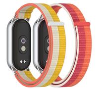 XINGMALY 2-Pack Bands Compatible with Xiaomi Smart Band 10/9/8 Strap, Adjustable Breathable Double-Layer Woven Replacement Strap with Loop Closure, Soft Lightweight Wristband for Women Men (Styles-C)