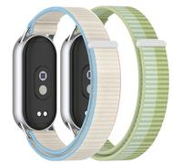 XINGMALY 2-Pack Bands Compatible with Xiaomi Smart Band 10/9/8 Strap, Adjustable Breathable Double-Layer Woven Replacement Strap with Loop Closure, Soft Lightweight Wristband for Women Men (Styles-B)