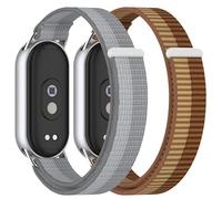 XINGMALY 2-Pack Bands Compatible with Xiaomi Smart Band 10/9/8 Strap, Adjustable Breathable Double-Layer Woven Replacement Strap with Loop Closure, Soft Lightweight Wristband for Women Men (Styles-A)
