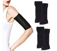 XINGMANHUILAN 2 Pairs Arm Slimming Shaper Elastic Compression Arm Sleeves Women Ladies Tight Compression Slim Arms Sleeve Helps Lose Arm Fat Black