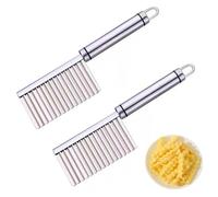 XINGMANHUILAN 2 Pcs Potato Chipper Wave Wave Knife Potato Crinkle Cutter Stainless Steel Blade Vegetable Salad Chopping Tool for Home Store Kitchen